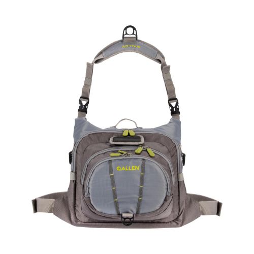 Allen Company Boulder Creek Fly Fishing Chest Pack, Fits up to 6 Tackle/Fly Boxes, Gray/Lime