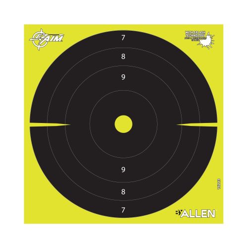 EZ Aim Splash Reactive Paper Shooting Targets, Bullseye, 8"W x 8"H, 25-Pack, Black/Chartreuse