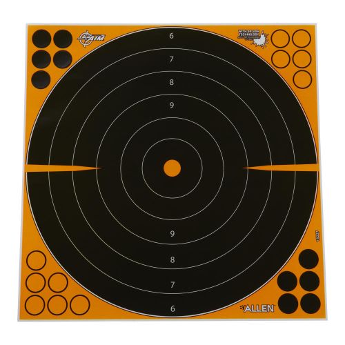EZ Aim Adhesive Splash Reactive Paper Shooting Targets, Bullseye, 17.5"W x 17.5"H, 5-Pack, Black/Orange