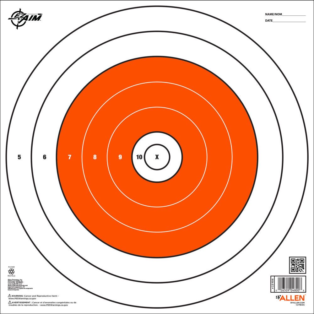 好評 Shooting Paper Square 12 Aim EZ Targets, 12-Pack Bullseye, タレントカード