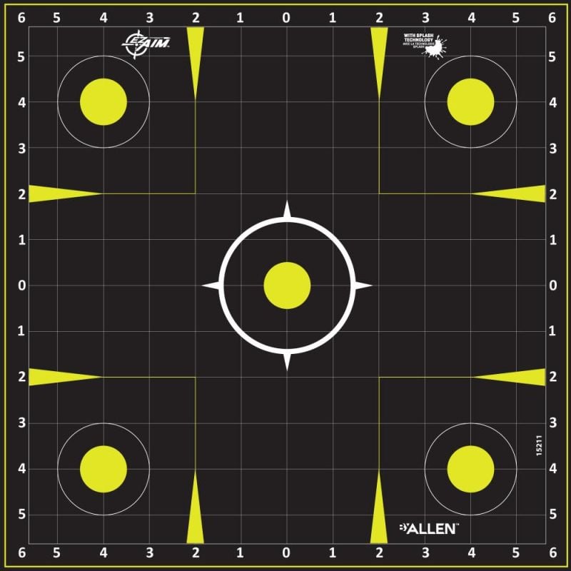 EZ Aim Splash® Reactive Paper Shooting Targets, Sight-In Grid, 12