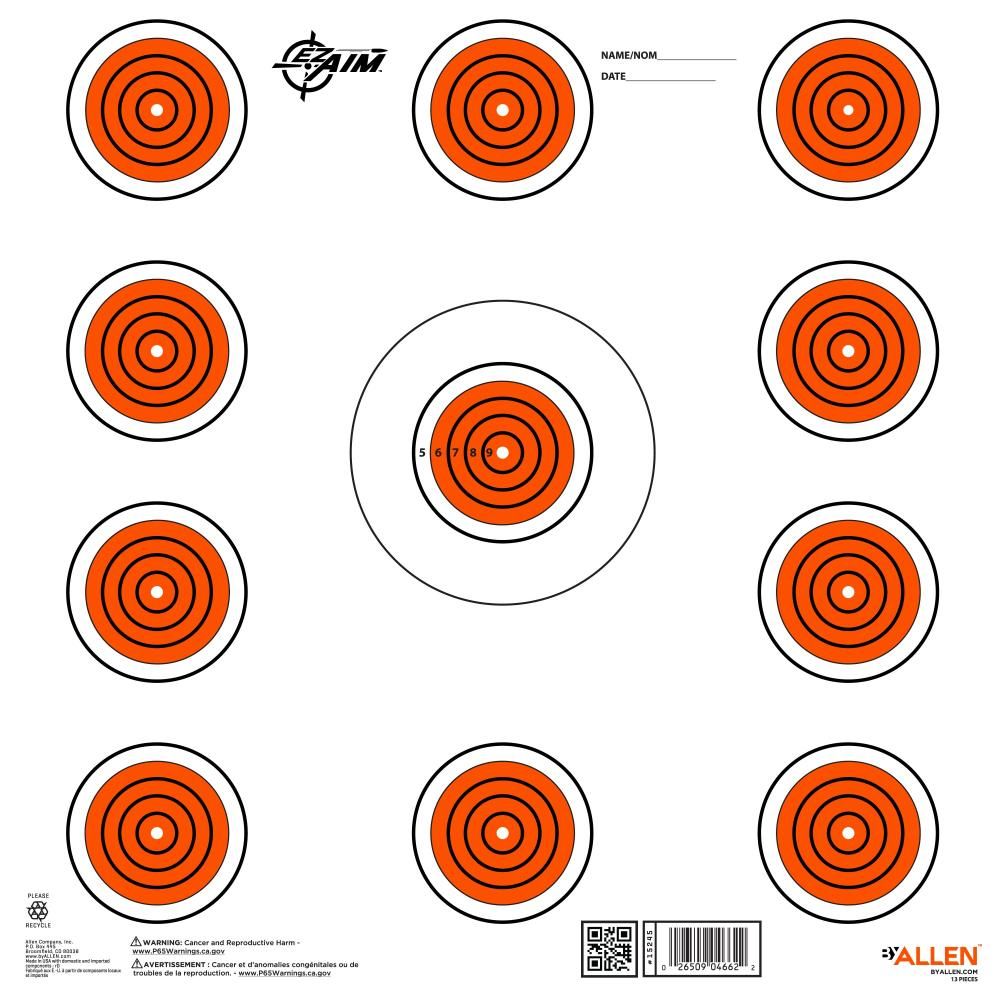 EZ Aim® Paper 12-inch x 12-inch 11 Spot Indoor Target By Allen, 13