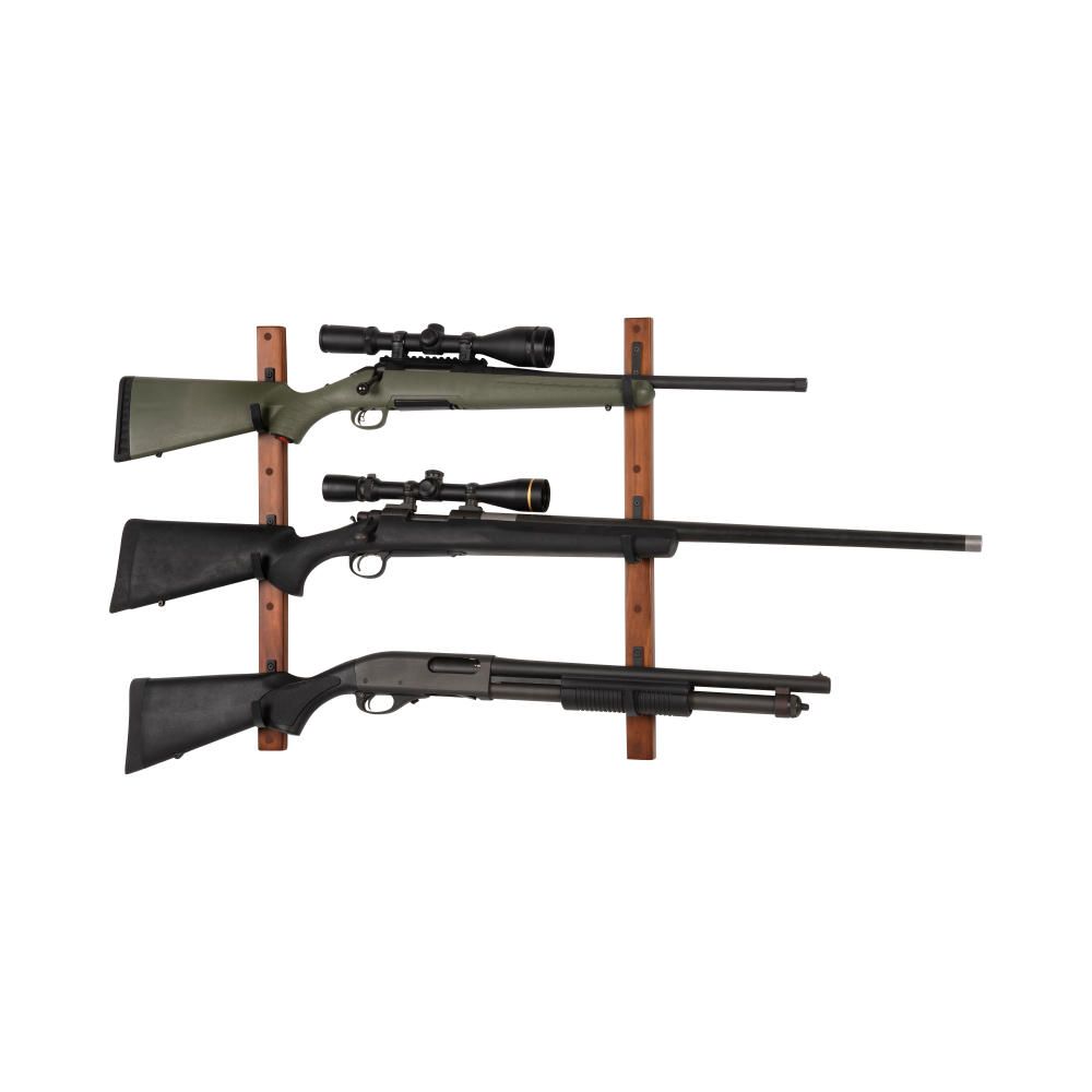 Allen Company Gun Collector Hardwood Gun Rack, Holds 3-Firearms, Brown/Black