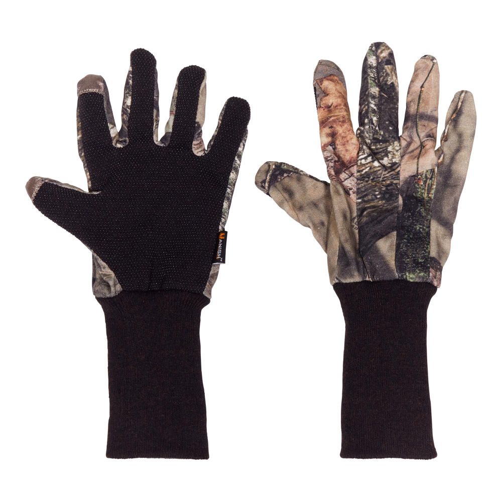 Green Camo Jersey Gloves