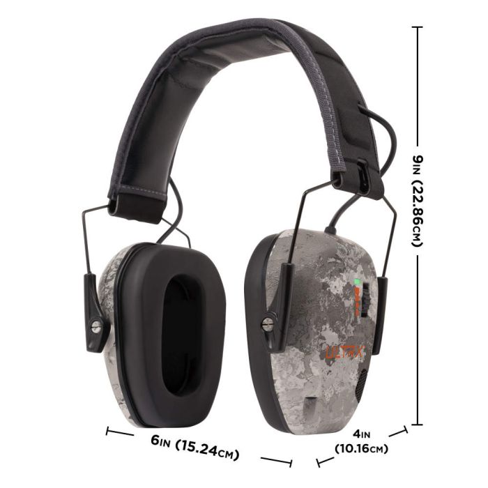 ULTRX Bionic Electronic Earmuff, Veil Tac Gray Camo