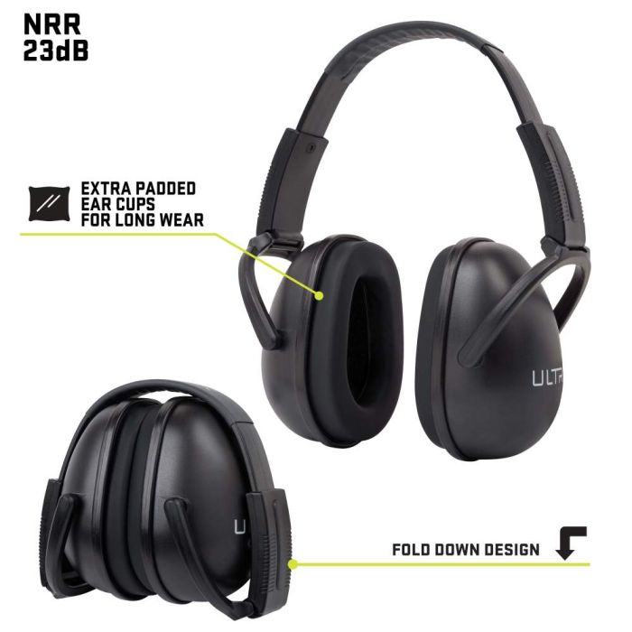 ULTRX Sound Blocker Passive Earmuff, Black