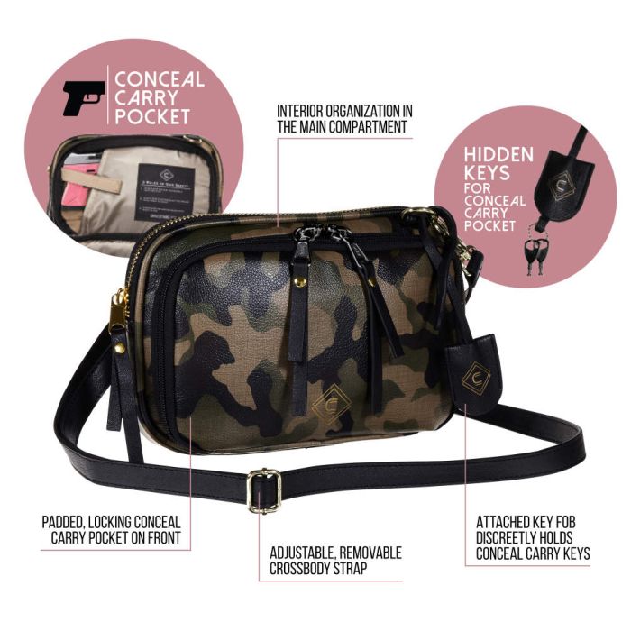 ★TOUT Y EST★ Ami Ami Camo Clutch 12459478 Girls With Guns® Concealed Casual Tomboy Clutch Purse
