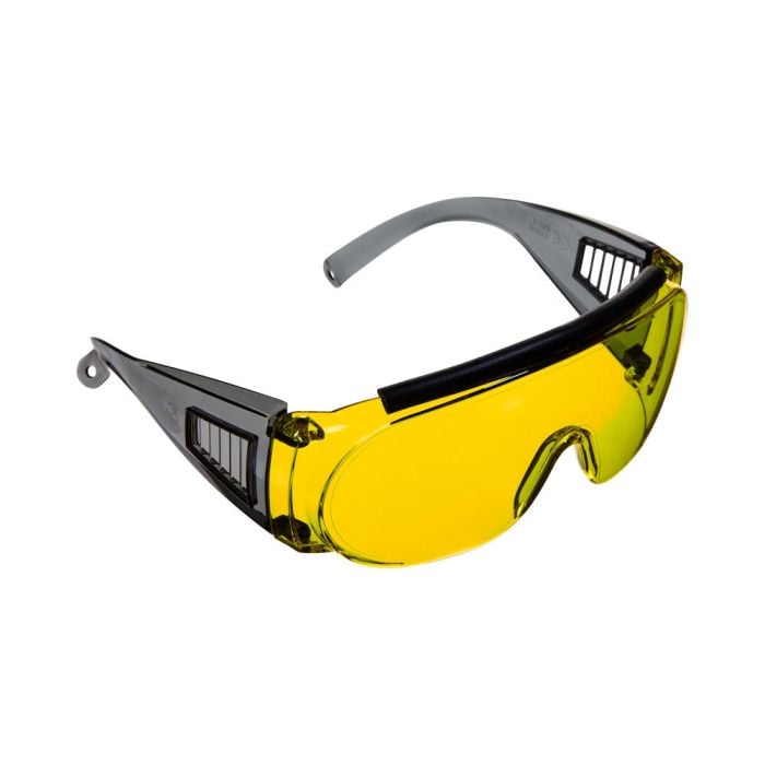 Allen Company Shooting Safety Fit Over Glasses for Use with Prescription Eyeglasses Yellow Lenses Wrap Around Frame ANSI Z87 Impact Resistant UV Protection