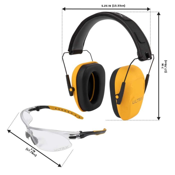 ULTRX Shield Ear & Eye Protection Combo, Interstate Yellow