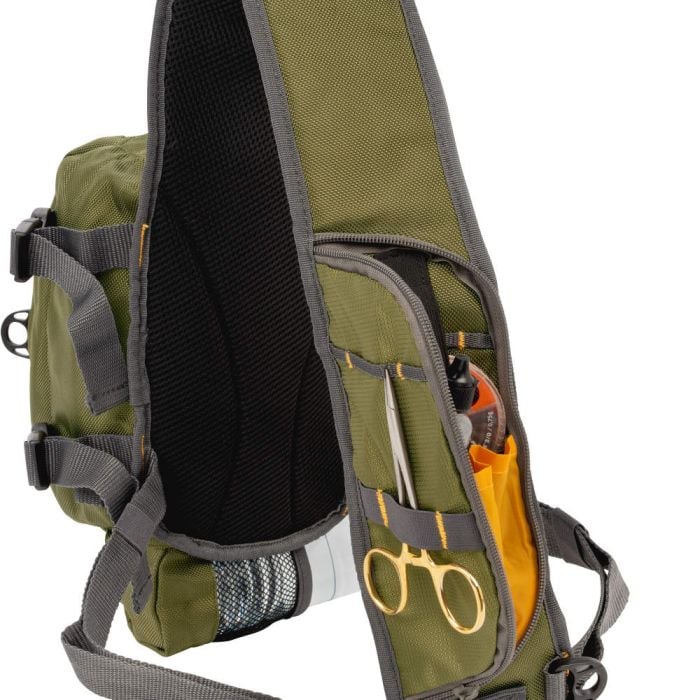 Allen Company Cedar Creek Fly Fishing Sling Pack Fits up to 4 Tackle Fly Boxes Green