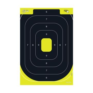 EZ Aim Splash Reactive Paper Shooting Targets, IPSC Silhouette Trainer, 12.5"W x 18.25"H, 8-Pack, Black/Chartreuse