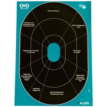 Girls With Guns Adhesive Splash Reactive Paper Shooting Targets, Handgun Trainer, 12"W x 18"H, 5-Pack, Black/Teal