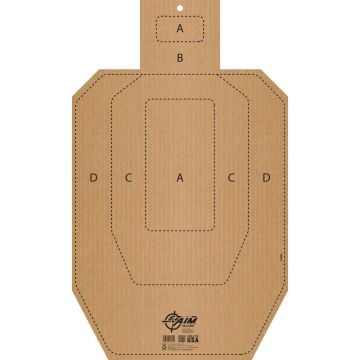 EZ Aim IPSC CB-T Corrugated Silhouette Paper Shooting Target, 1-Target, Appx. 18" x 30," Tan